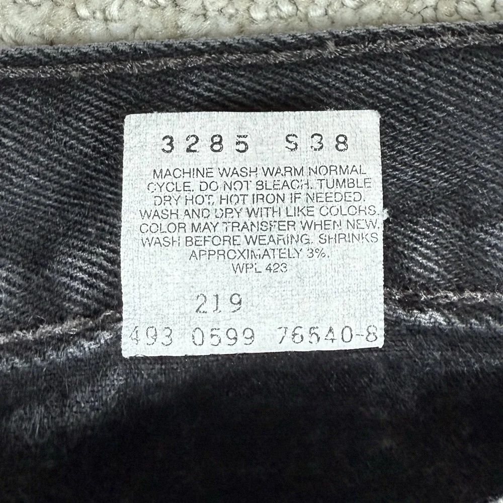 Vintage Levi's 550 Mens 40x30 (Actual 38x29) Black Relaxed Fit Tapered Leg Jeans